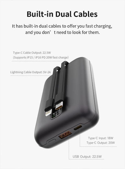 Devia EP208 Mini Power Bank 20000mAh 22.5W Silver view 2