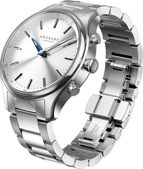 Kronaby Sekel Hybrid Stainless Steel 38mm Waterproof Smartwatch (Silver) view 2