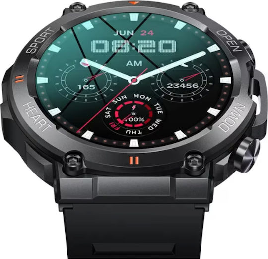 46mm Smartwatch with Heart Rate Monitor (Black) vue 5