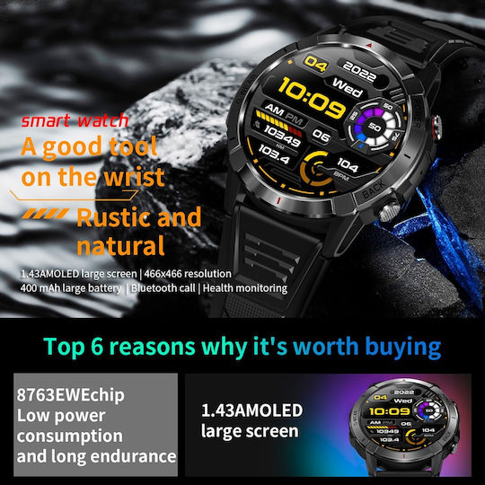 Aoke NX10 Smartwatch with Heart Rate Monitor (Orange) view 2