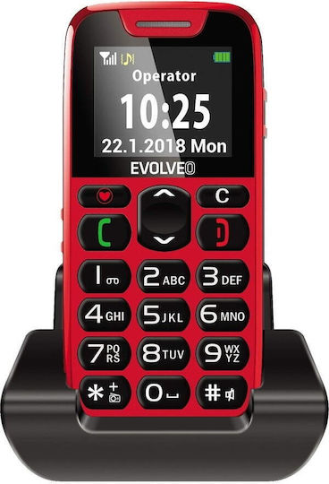 Evolveo Easyphone EP500 Single SIM Mobile with Large Buttons Red view 2