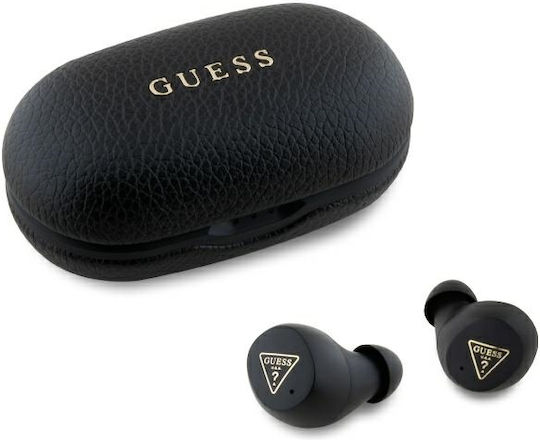 Guess PU Grained ENC In-ear Bluetooth Handsfree Earphones with Charging Case Black view 1