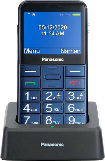 Panasonic KX-TU155 Dual SIM Mobile with Large Buttons Blue view 1