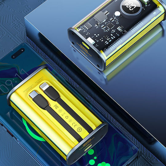 WK WP-345 Power Bank 10000mAh 20W with USB-A Port Power Delivery Yellow view 4