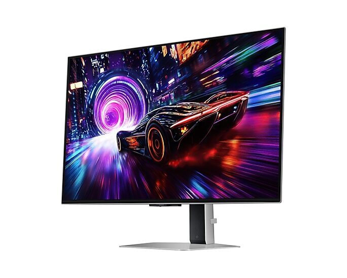 Samsung G8 G81SF OLED HDR Monitor 32" 4K 3840x2160 240Hz with 0.03ms Response Time GTG Silver vue 2
