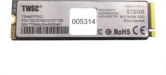TWSC TE4407F512 SSD 512GB M.2 Type with PCI Express 4.0 Connection