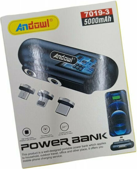 Andowl Mini 7019-3 Power Bank 5000mAh Black