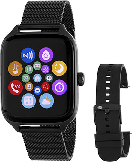 Marea B58011 Stainless Steel Smartwatch with Heart Rate Monitor (Black) view 2