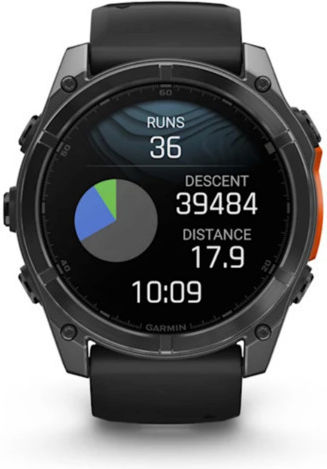 Garmin Fenix 8 Stainless Steel 51mm Waterproof Smartwatch with Heart Rate Monitor (Slate Grey With Black Silicone Band) view 5