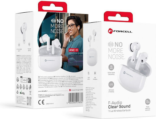 Forcell F-Audio In-ear Bluetooth Handsfree Earphones with Charging Case White view 3