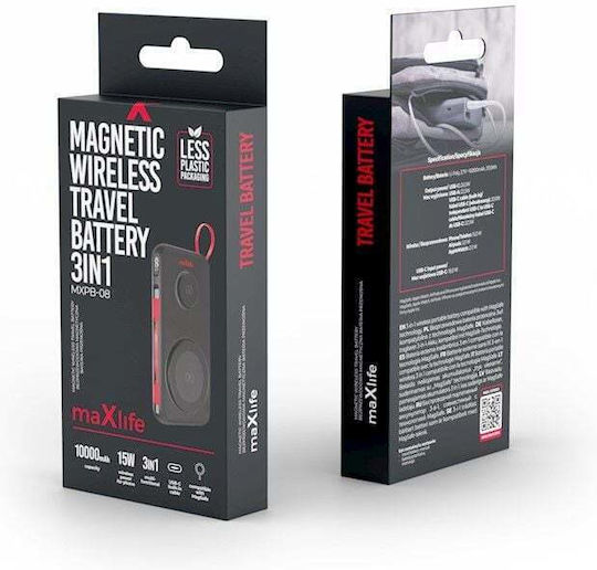 Maxlife MXPB-08 MagSafe Power Bank 10000mAh 15W Black view 3