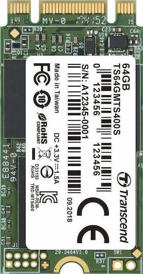 Transcend MTS400S SSD 64GB M.2 with SATA III Connection view 1
