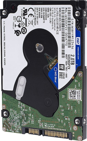 Western Digital Blue 2TB HDD Hard Drive 2.5" SATA III 5400rpm with 128MB Cache for Desktop / Laptop / PS4 WD20SPZX view 3