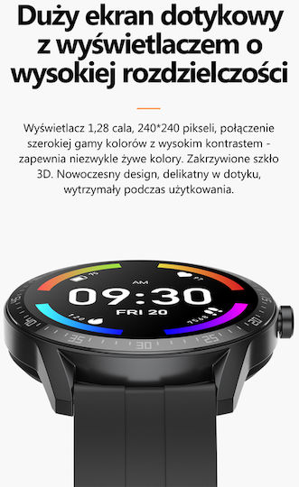 G.Rossi SG012A 45mm Smartwatch with Heart Rate Monitor (Black) view 8