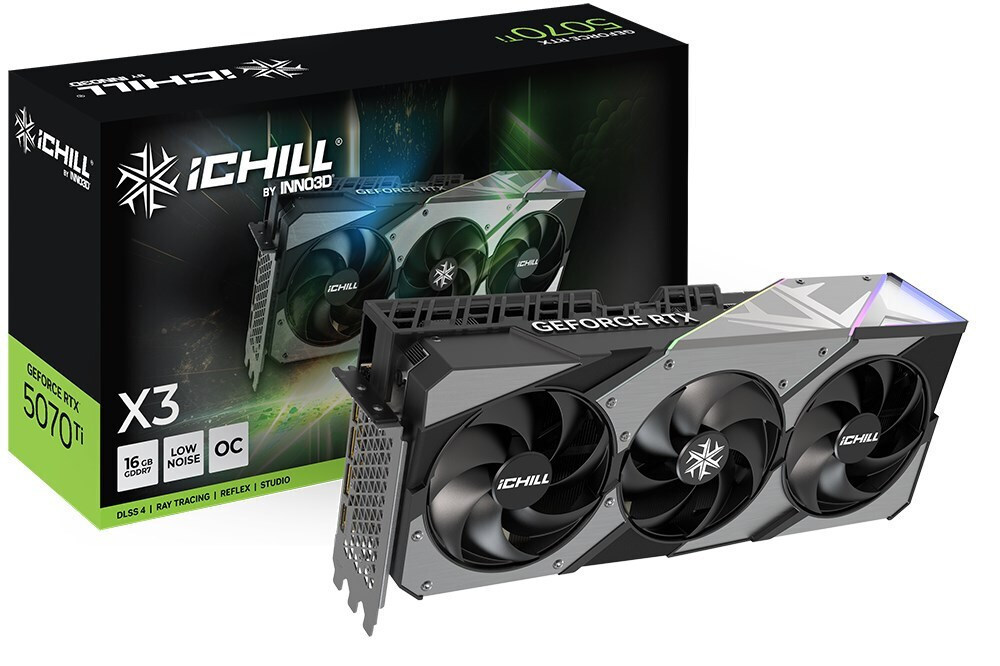 Inno 3D GeForce RTX 5070 Ti 16GB GDDR7 iChill X3 Graphics Card C507T3-16D7X-176069H view 1