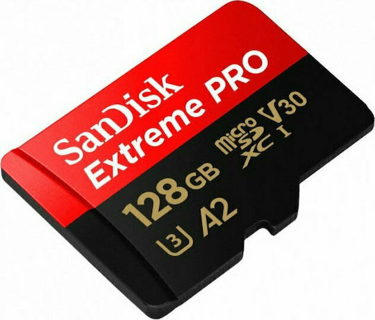 Sandisk Extreme Pro microSDXC 128GB U3 V30 A2 UHS-I 200MB/s with Adapter view 3
