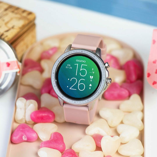 Oozoo Q00312 45mm Smartwatch with Heart Rate Monitor (Silver) view 4