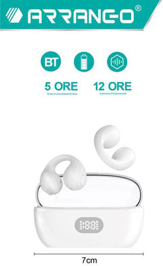 Arrango AC48930 Bone Conduction Bluetooth Handsfree Earphones with Charging Case White view 1