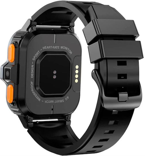 Valdus Pg 4g Smartwatch with SIM (Black) view 2