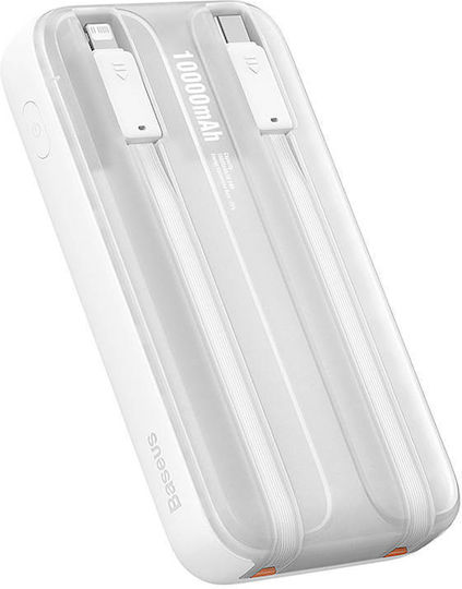Baseus Comet Power Bank 10000mAh 22.5W with USB-A Port and USB-C Port Power Delivery White vue 3
