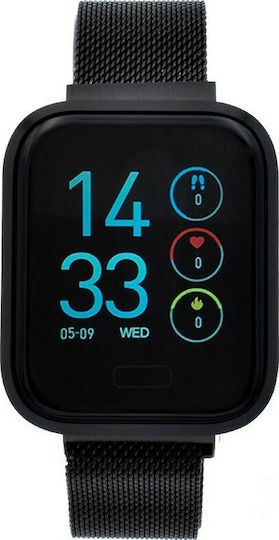 Andowl Q-A119 42mm Smartwatch with Heart Rate Monitor (Black) view 3