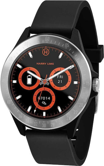 Harry Lime Aluminium 46mm Smartwatch with Heart Rate Monitor (Black)