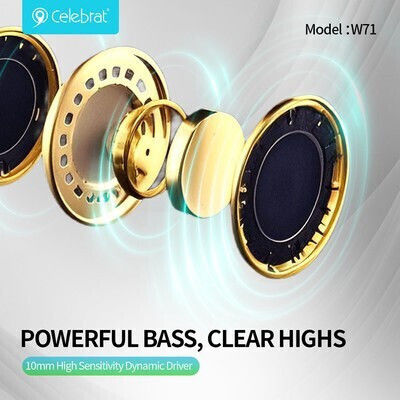 Celebrat W71 In-ear Bluetooth Handsfree Earphones with Charging Case Black view 5