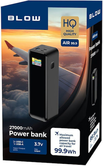 Blow Power Bank 27000mAh 140W with USB-A Port and 2 USB-C Ports Power Delivery Black view 2