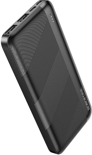 Borofone BJ27 Power Bank 10000mAh with 2 USB-A Ports and USB-C Port Black