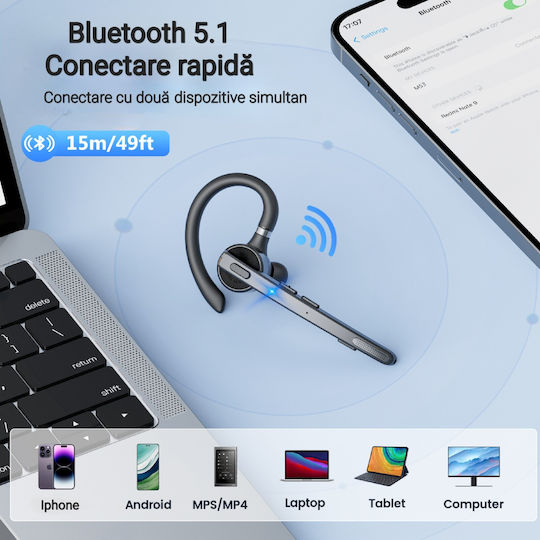 NewBee M53 In-ear Bluetooth Handsfree Earphone with Charging Case Black view 7
