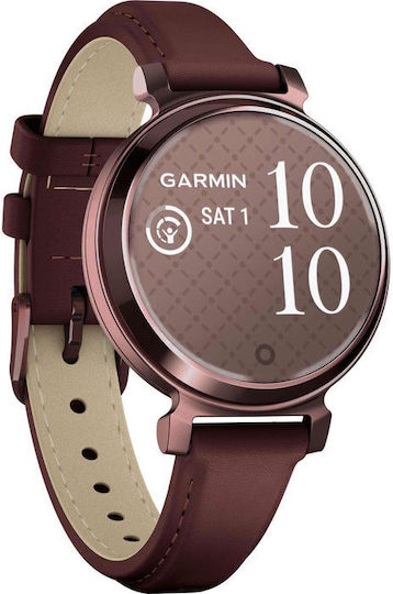 Garmin Lily 2 Classic Aluminium Waterproof Smartwatch with Heart Rate Monitor (Dark Bronze with Mulberry Leather Band) view 6