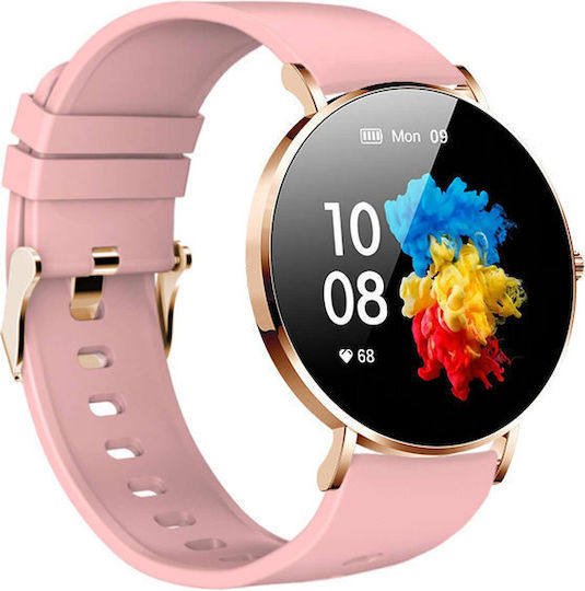 Vogue Astrea Stainless Steel 43mm Smartwatch with Heart Rate Monitor (Pink) view 4