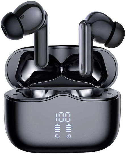 Techsuit VelarX One In-ear Bluetooth Handsfree Earphones with Charging Case Black view 3