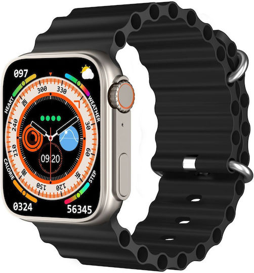 Techancy Tw8 Ultra Smartwatch with Heart Rate Monitor (Black) view 4
