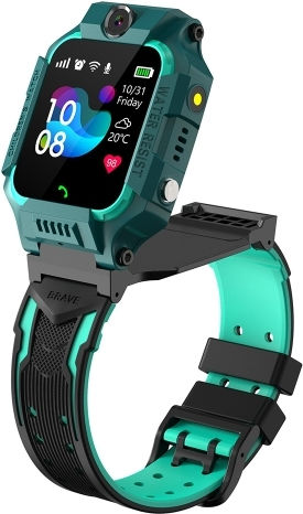Q19 1.44-inch 360-degree Rotating Positioning Camera Smart Waterproof Children Calling Watch Green