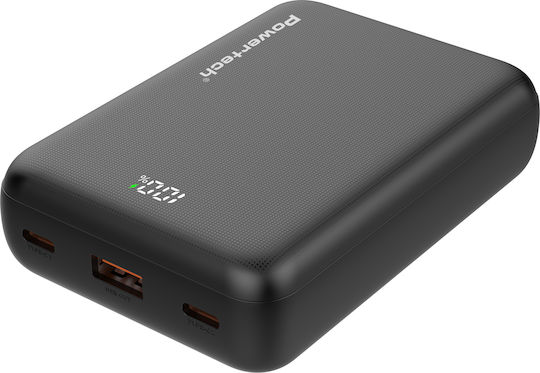 Powertech PT-1503 Power Bank 20000mAh 22.5W with USB-A Port and 2 USB-C Ports Power Delivery / Quick Charge 4.0 Black view 2