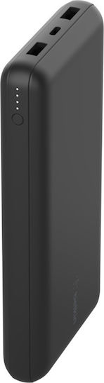Belkin Boost Charge Power Bank 20000mAh with 2 USB-A Ports and USB-C Port Black