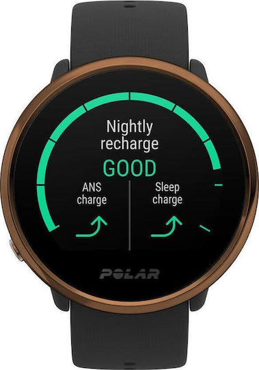 Polar Ignite 43mm Waterproof Smartwatch with Heart Rate Monitor (Copper Silicone) vue 2