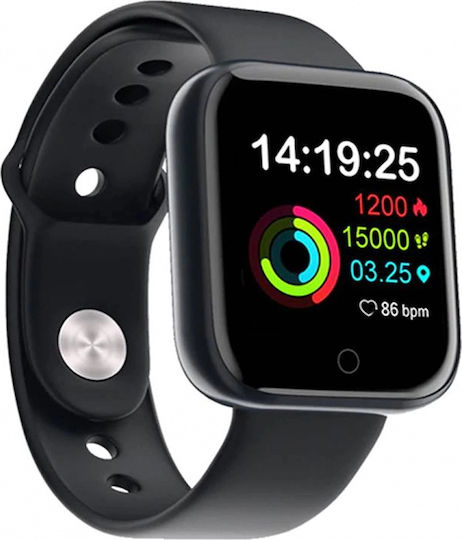 SPM Y68S Smartwatch with Heart Rate Monitor (Black) vista 3
