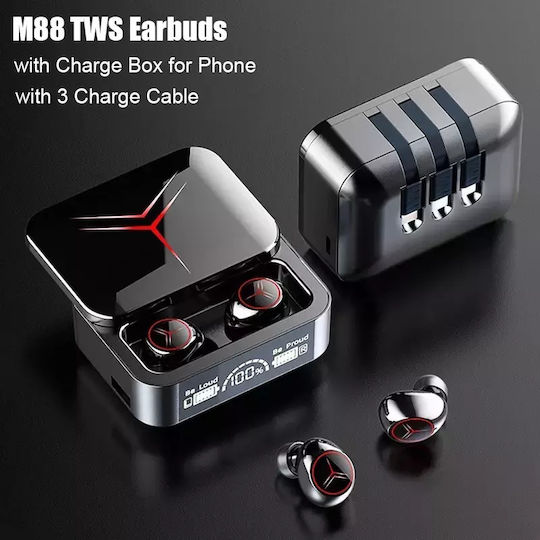 M88 Plus In-ear Bluetooth Handsfree Earphones with Charging Case Black view 1