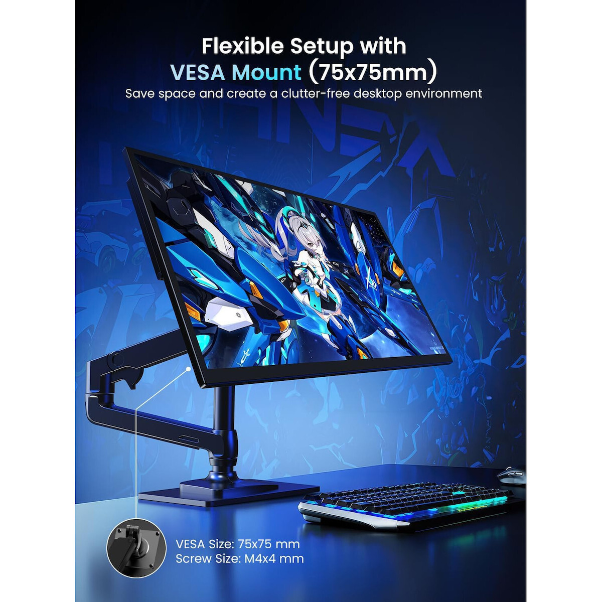 UPERFECT X002FL9H1D IPS Gaming Monitor / Φορητό Monitor 18.5" FHD 1920x1080 vue 7