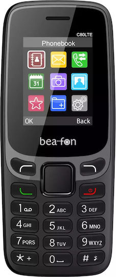 Bea-fon C80 LTE Dual SIM Mobile with Buttons Black view 1