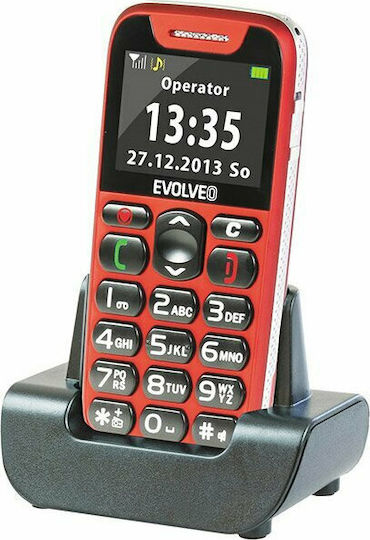 Evolveo Easyphone EP500 Single SIM Mobile with Large Buttons Red view 1
