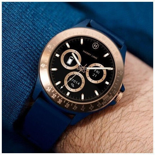 Harry Lime Aluminium 46mm Smartwatch with Heart Rate Monitor (Blue) view 4