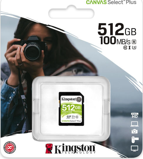 Kingston Canvas Select Plus SDXC 512GB Class 10 U3 V30 UHS-I view 2