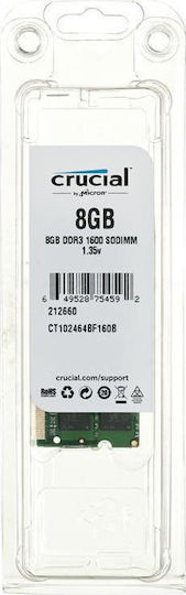 Crucial DDR3 with Module 1x8GB and Speed 1600 for Laptop CT102464BF160B view 2