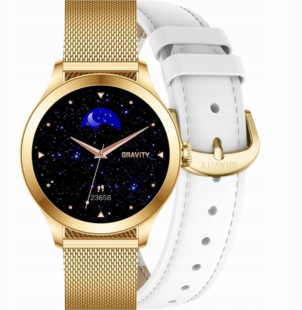 Gravity Smartwatch White-gold 2 Straps Gt25-2 Pro