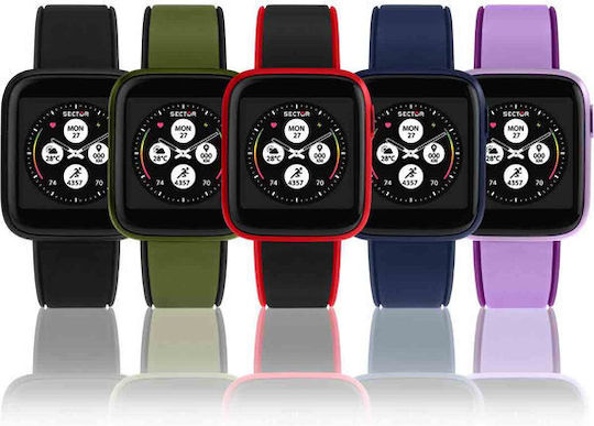 Sector S-04 Aluminium 40mm Smartwatch with Heart Rate Monitor (Red / Black) view 4
