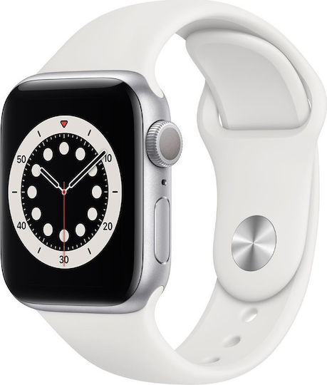 Apple Watch Series 6 Aluminium 40mm Waterproof with Heart Rate Monitor (White) view 2