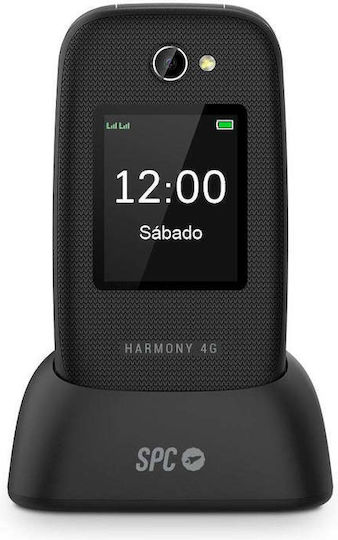 SPC Harmony 4G Dual SIM (125MB/125MB) Mobile with Large Buttons Black view 1